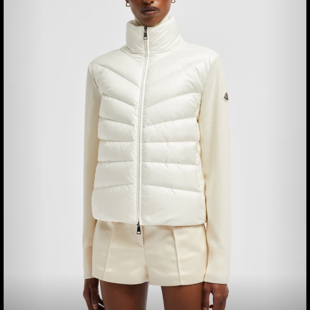 Moncler padded wool vest with sweater zip up
